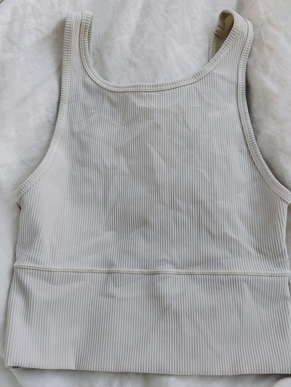 Lululemon Reversible Ribbed Align Tank Crop Top Bone Cream Size 4